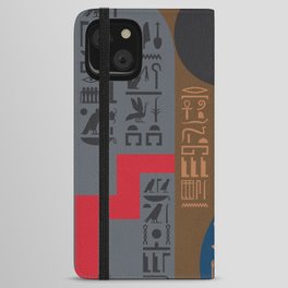 Egyptian Symbols Art Deco Composition #1 iPhone Wallet Case