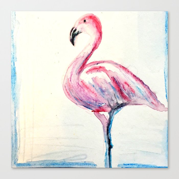 Fiona The Flamingo Canvas Print By Erikarobertsart Society6
