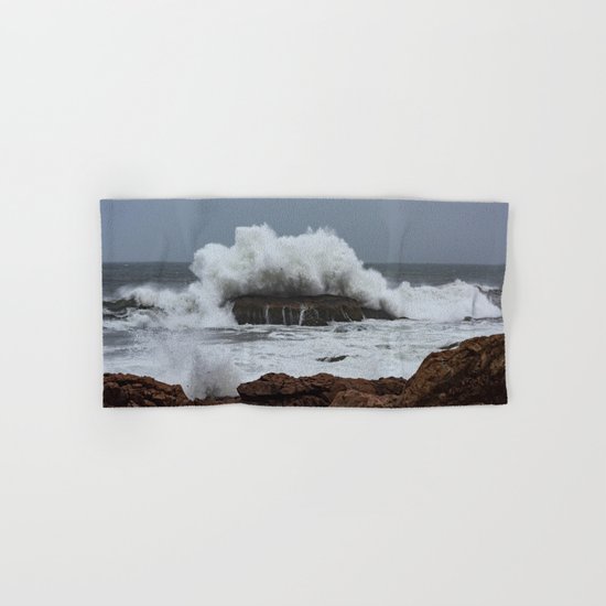 Wave splashing on the rocks Hand & Bath Towel