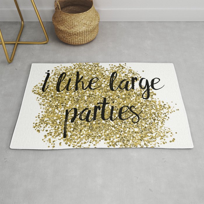 I like large parties - golden jazz Rug