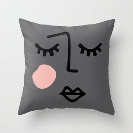 abstract face Throw Pillow