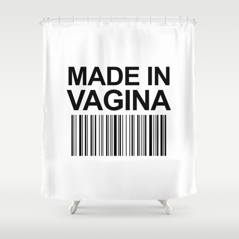 Made In Vagina Baby Funny Barcode Shower Curtain By Creativeangel