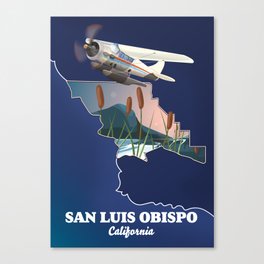 San luis obispo California Map Canvas Print