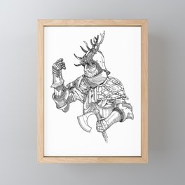Stag Knight Framed Mini Art Print