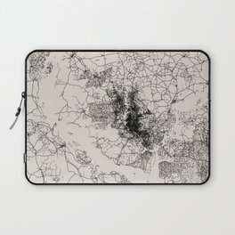 Bangladesh, Dhaka - Vintage Black and White Map Laptop Sleeve