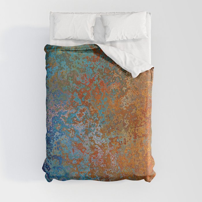Vintage Rust, Copper and Blue Duvet Cover