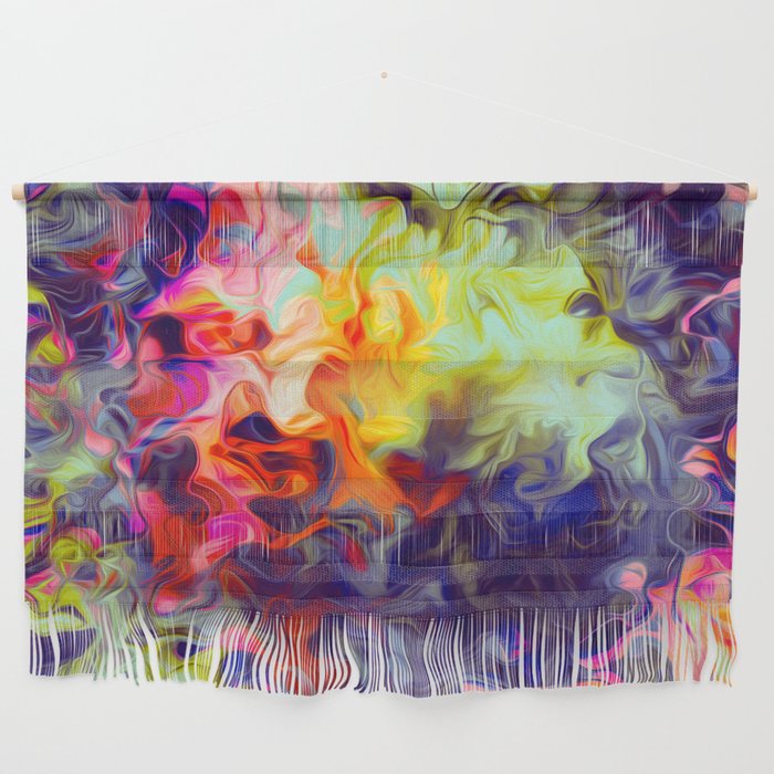 Surreal Smoke Abstract In Multicolor Wall Hanging