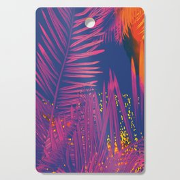 Pink Palms With Fireworks Cutting Board