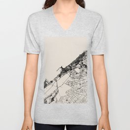 Egypt - Alexandria Map - Black and White Minimalist  V Neck T Shirt