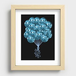 Boogie Blue Disco Ball Balloons Recessed Framed Print