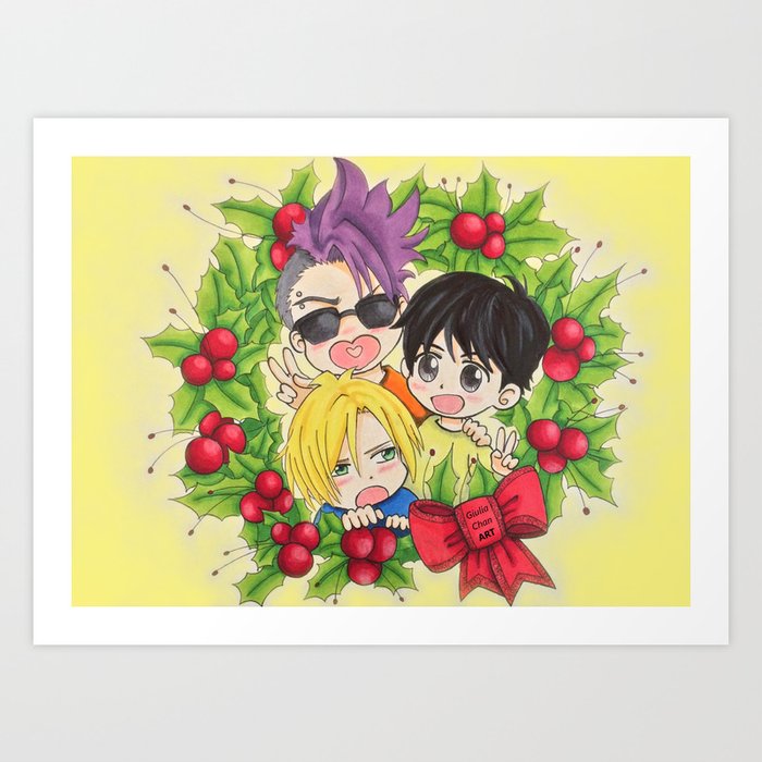 Wallpaper Merry Christmas Banana Fish Art Print By Giuliachanart Society6 HD