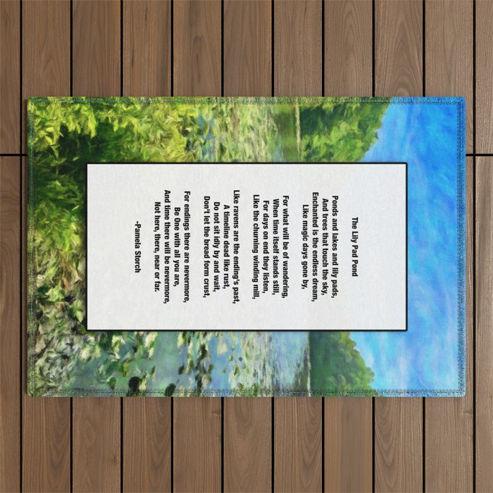 The Lily Pad Pond Poem Outdoor Rug