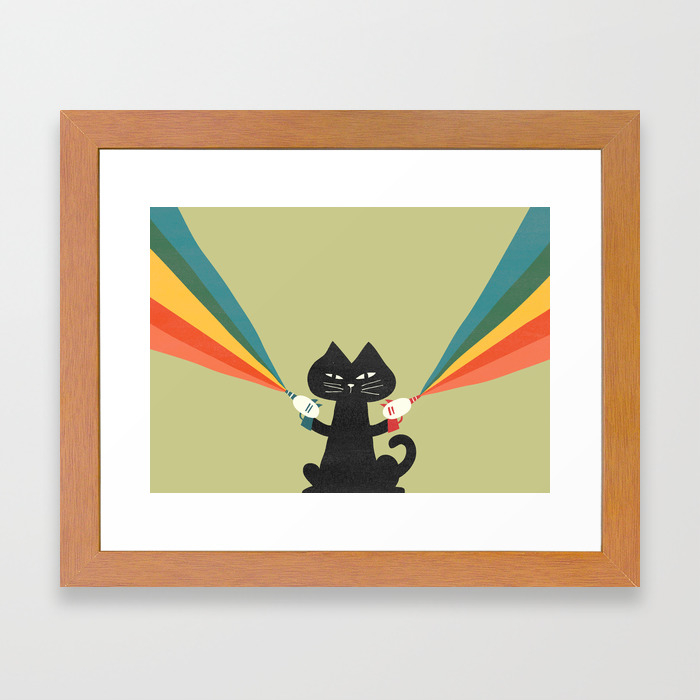 Ray Gun Cat Framed Art Print By Budikwan Society6