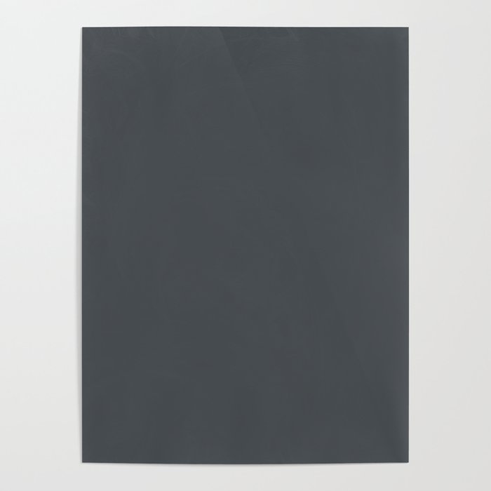 Ultra Dark Artic Blue Gray Solid Color Pairs PPG Witchcraft PPG1037-7 - All One Single Shade Colour Poster