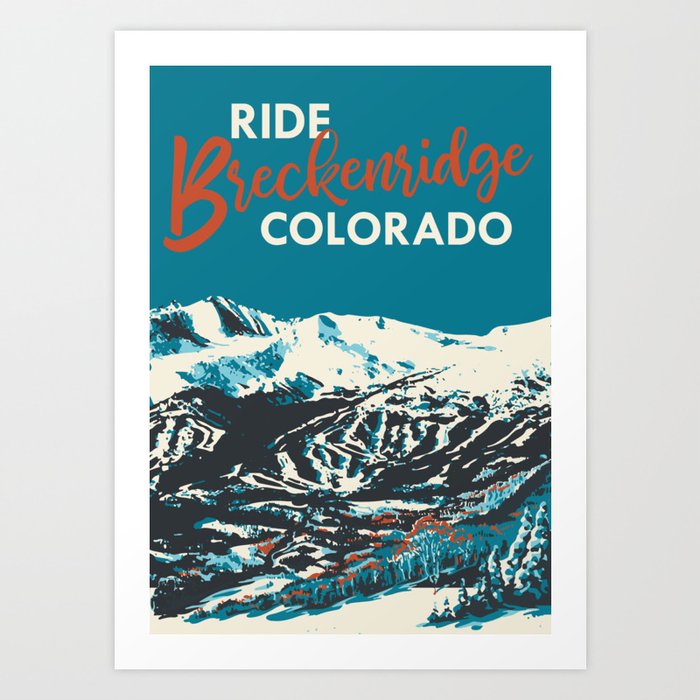 Ride Breckenridge Vintage Poster Art Print