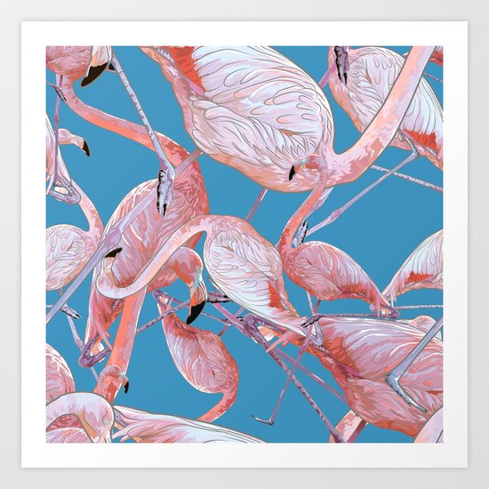 Flamingo Pattern Art Print