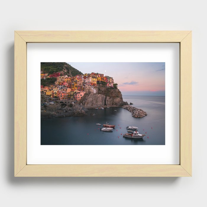 Manarola in sunset Recessed Framed Print