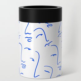Abstract hand drawn woman face seamless pattern  Can Cooler