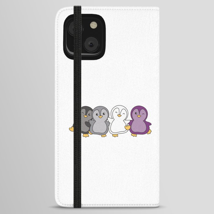Asexual Flag Pride Lgbtq Cute Penguin iPhone Wallet Case