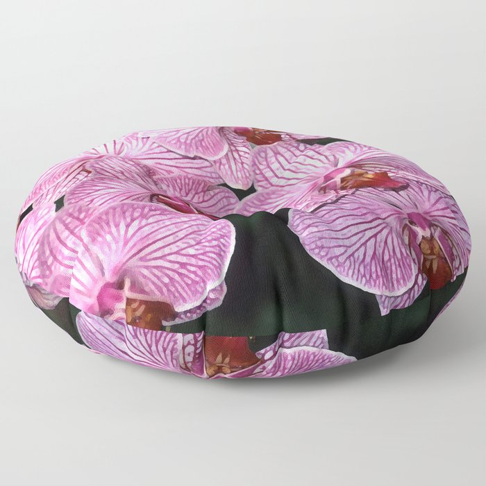 Pink Butterfly Phalaenopsis Orchid Floor Pillow