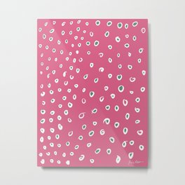 Pink and Green Spots Metal Print