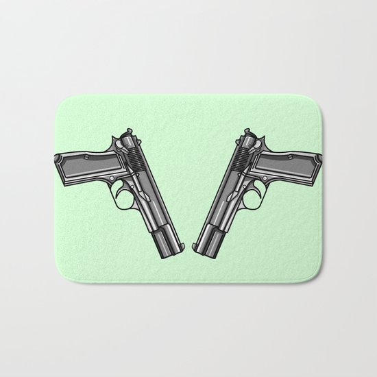 Hip Tattoo Pistols Bath Mat