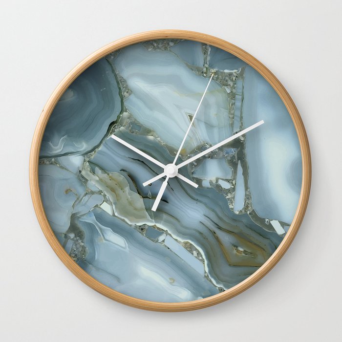 Slate Blue Lace Agate Wall Clock