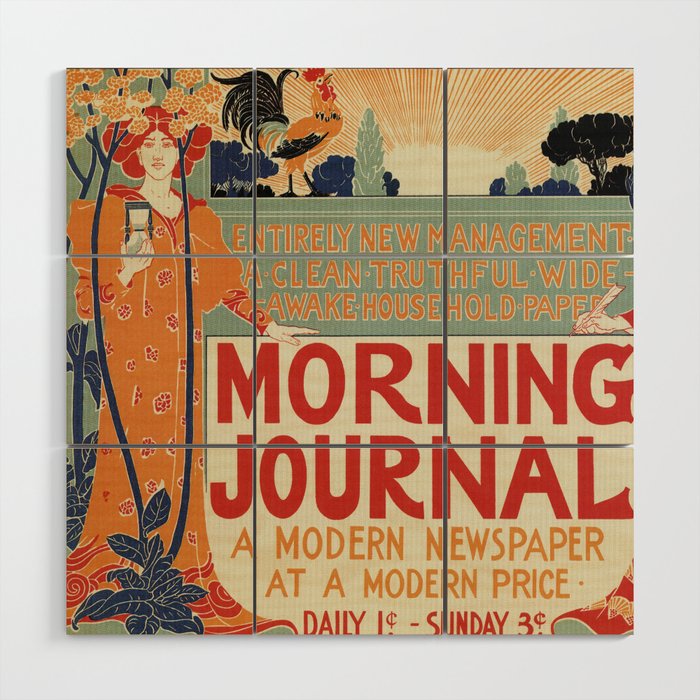  American art nouveau newspaper advertising Wood Wall Art