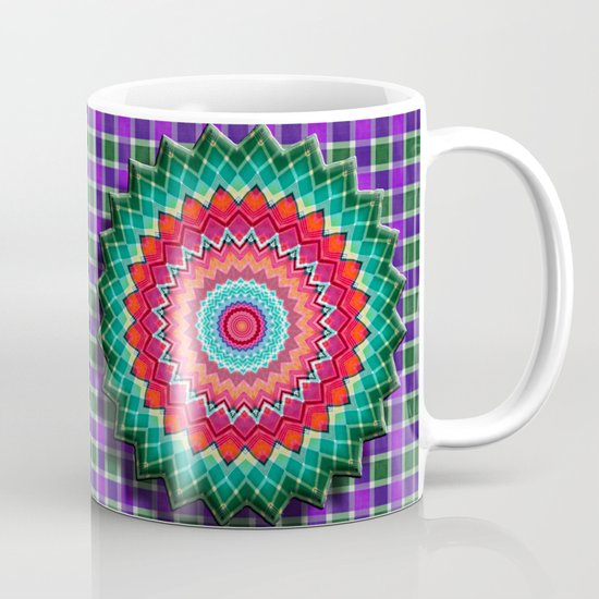 Plaid Flower Mug