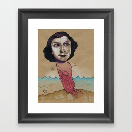 PINK MERMAID Framed Art Print