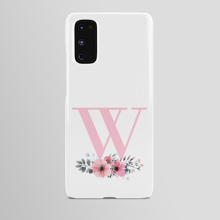 Floral Botanical Watercolor Spray Monogram W Android Case