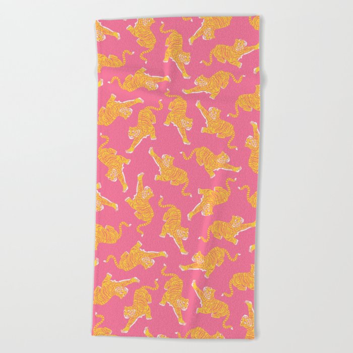 Year of the Tiger - Bright Pink/Yellow Beach Towel