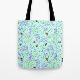 Wisteria and Bumblebees Tote Bag