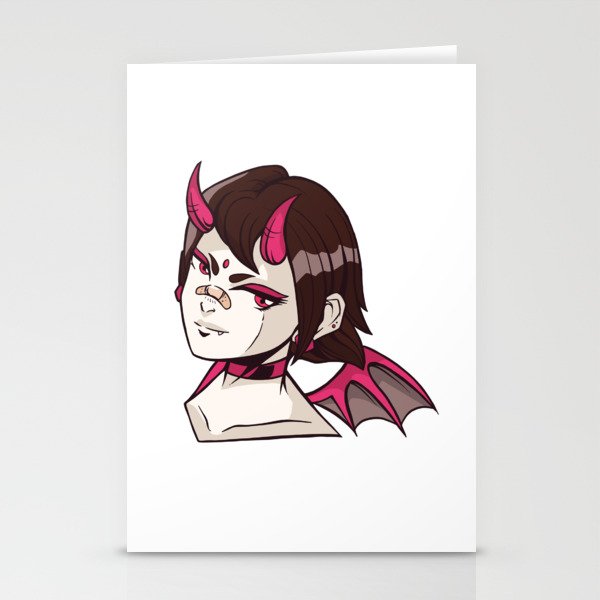 Anime Demon Girl Stationery Cards