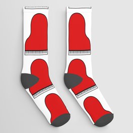 Red Grand Piano Socks