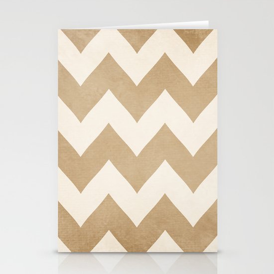 Biscotti & Vanilla - Beige Chevron Stationery Cards
