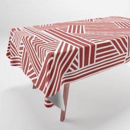 Sketchy Abstract (White & Maroon Pattern) Tablecloth