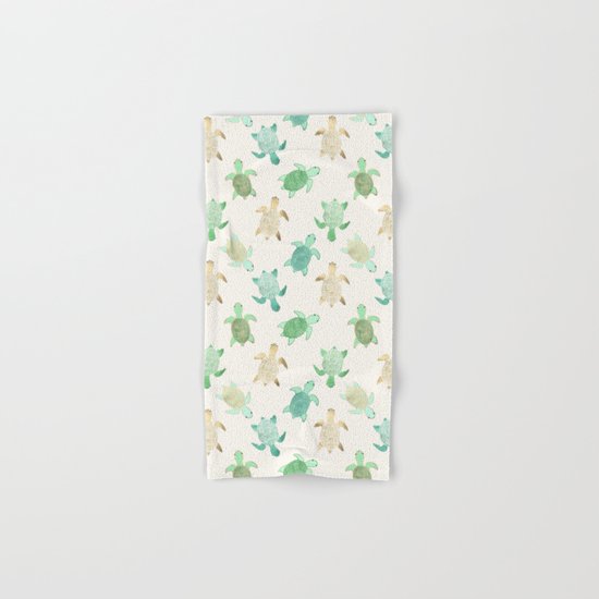 Gilded Jade & Mint Turtles Hand & Bath Towel