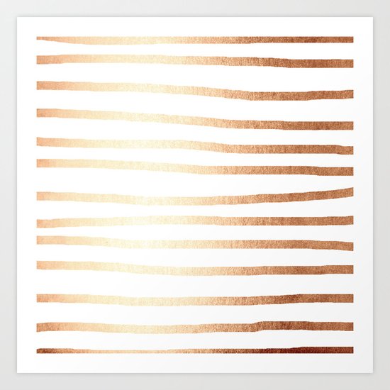 Simply Drawn Stripes Deep Bronze Amber Art Print