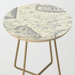 A pictorial sketch of Texas-Old vintage map Side Table