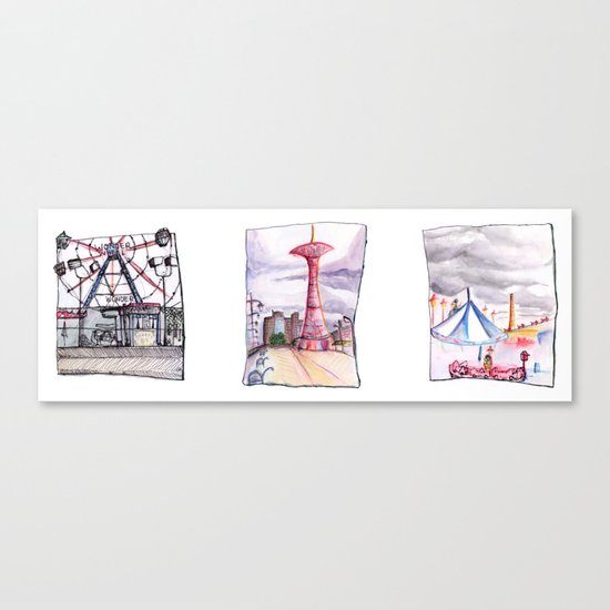 Coney Island Trio Canvas Print
