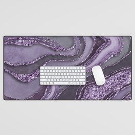 Crystal Gemstone Agate Texture Purple Elegance And Luxury Desk Mat