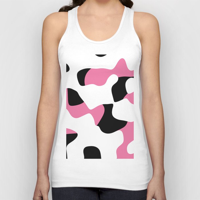 pink black and white abstract Tank Top