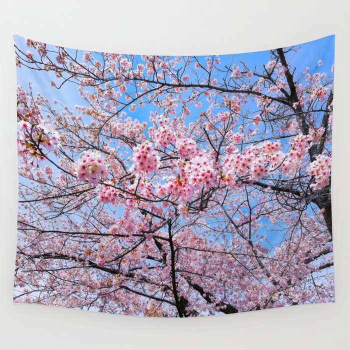 Sakura Flowers |  Cherry Blossom | Japanese | Floral | Bloom | Seasonal | Travel Photography Painting Wall Tapestry