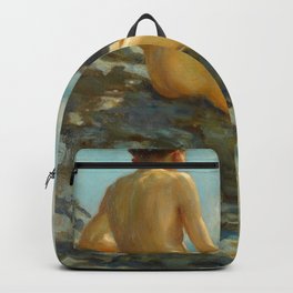The Bather, 1924 by Henry Scott Tuke Backpack | Naked, Sand, Lgbt, Thebather, Ass, Lookingout, Body, Water, Alone, Beach 