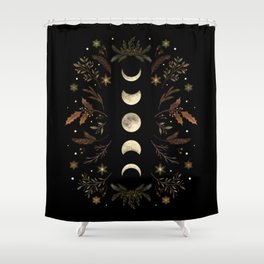 Moonlight Garden - Winter Brown Shower Curtain
