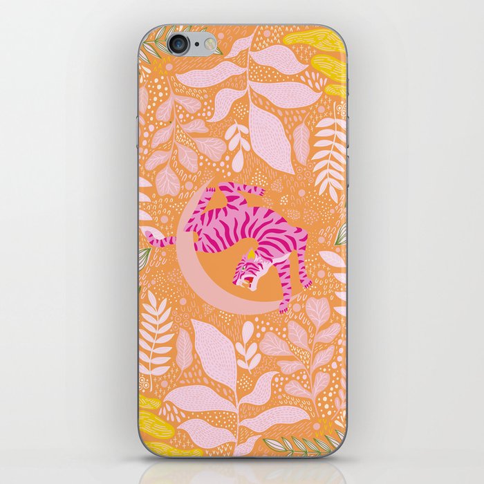 Tiger Moon in Tangerine iPhone Skin