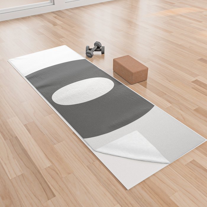 O (Grey & White Letter) Yoga Towel