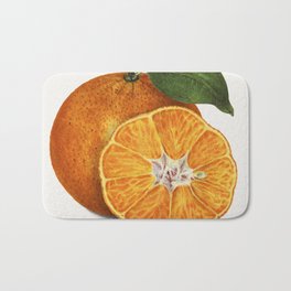 Delicious Orange Tangerine Illustration Bath Mat