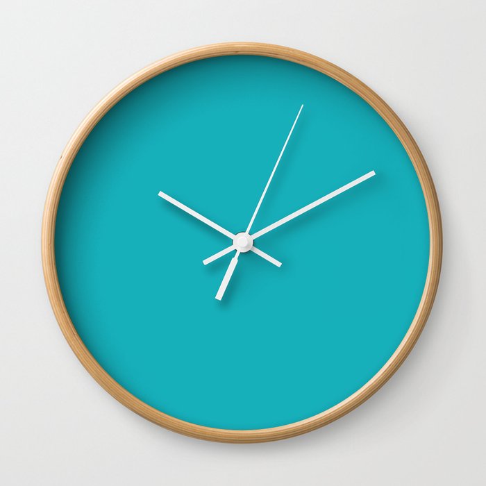 Dark Turquoise Wall Clock By Theartbutterfly